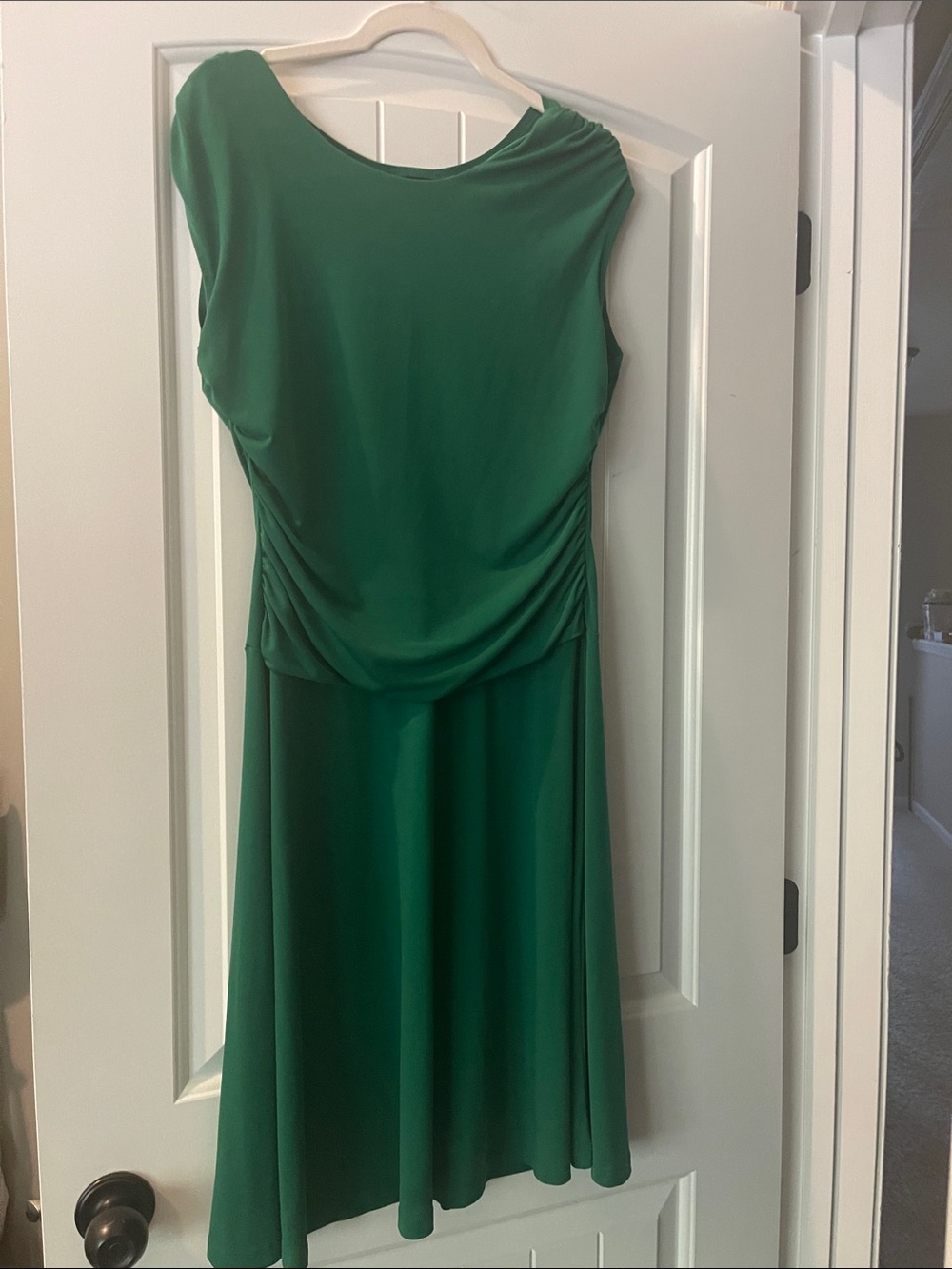 Enfocus Studio Green Midi Draped Cocktail Dress
